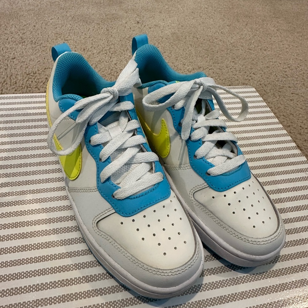Nike Court Borough White, Blue, Neon Sneakers
